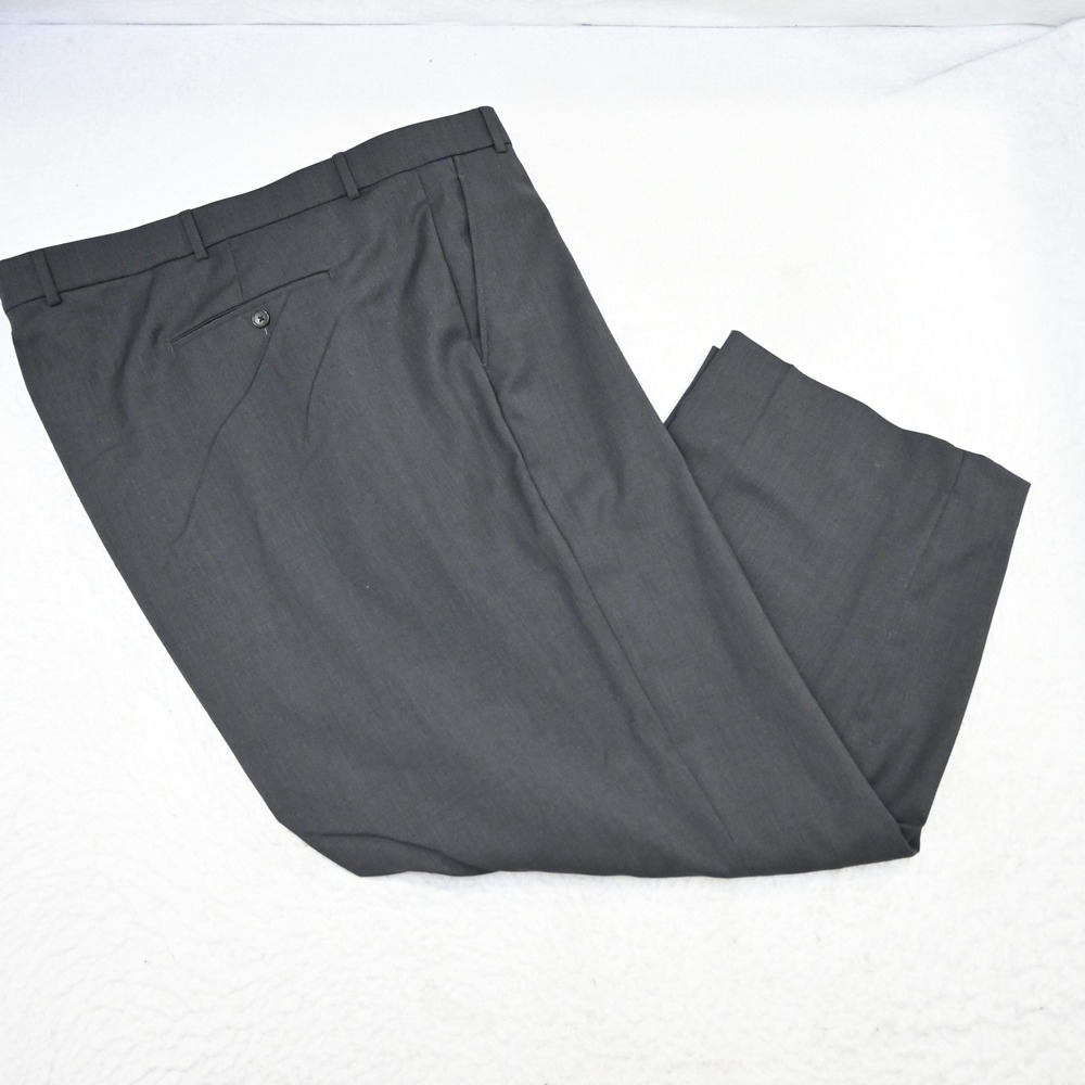 Ballin Dress Pants Mens 58 x 29 Gray Super 120s Wool Comfort-EZE Flat‎ Front